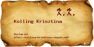 Kolling Krisztina névjegykártya